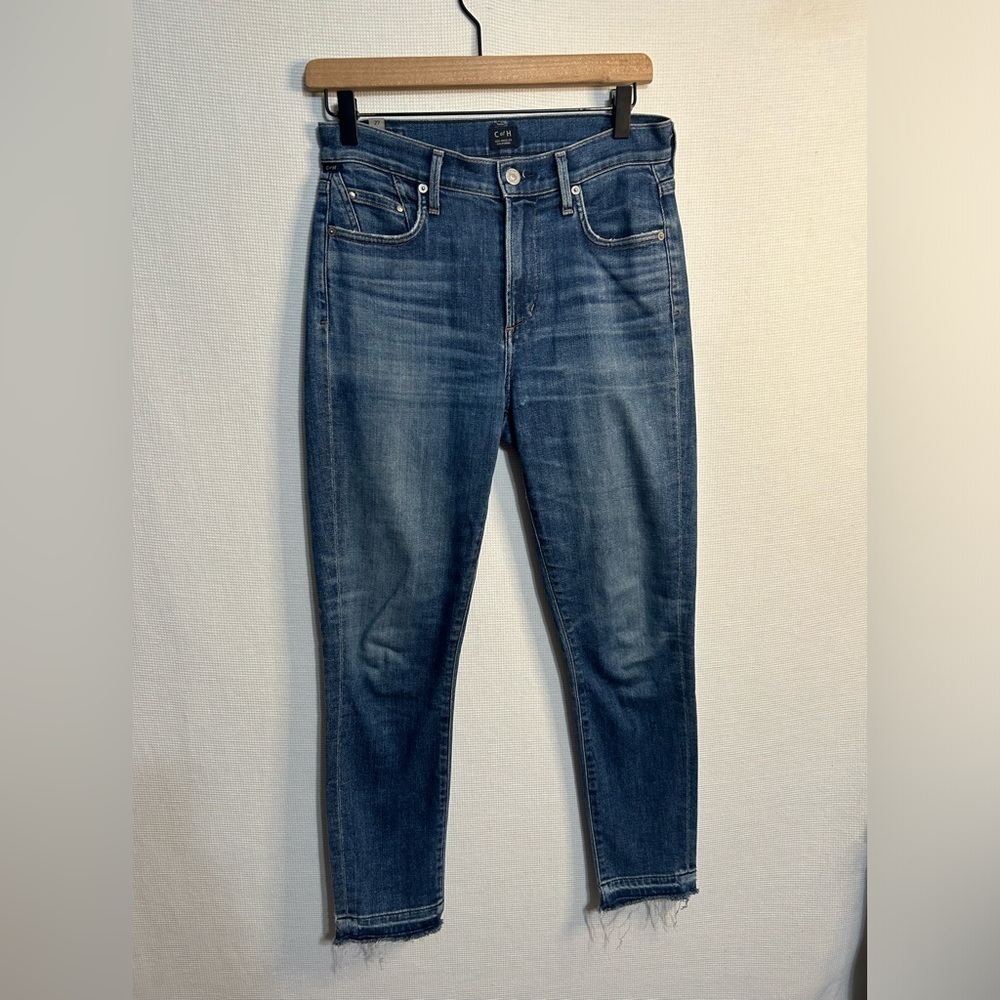 Citizens of Humanity Rocket Crop High Rise Skinny in Weekender Medium Blue